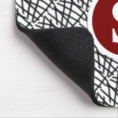 Black and White Geometric Monogram  マウスパッド (コーナー)