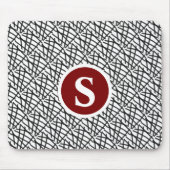 Black and White Geometric Monogram  マウスパッド (正面)