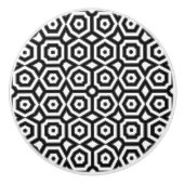 Black and white geometric pattern セラミックノブ (正面)