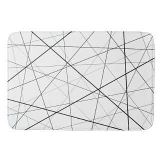 Black and white geometric pattern バスマット