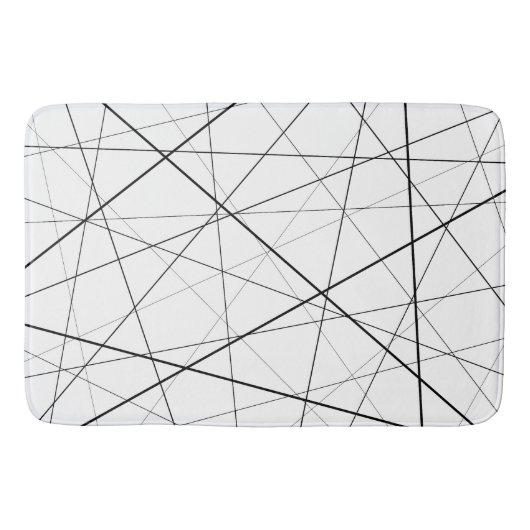 Black and white geometric pattern バスマット (正面)