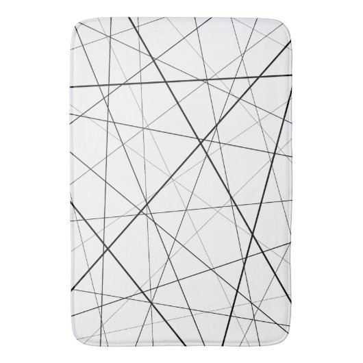 Black and white geometric pattern バスマット (正面縦)