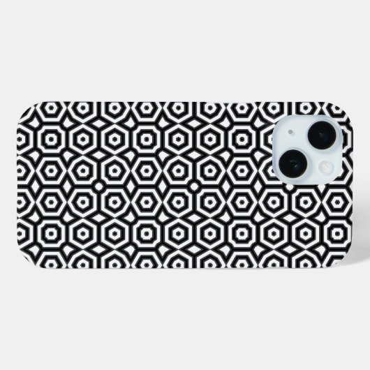 Black and white geometric pattern Case-Mate iPhoneケース (裏面 (横))