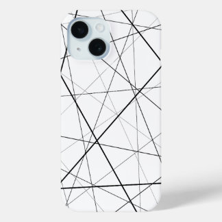 Black and white geometric pattern iPhone 15ケース