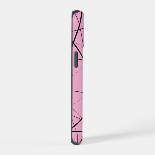 Black and white geometric pattern iPhone 15ケース (右側面)