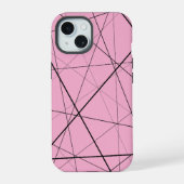 Black and white geometric pattern iPhone 15ケース (裏面)