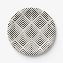 Black and white geometric pattern with overlapping ペーパープレート