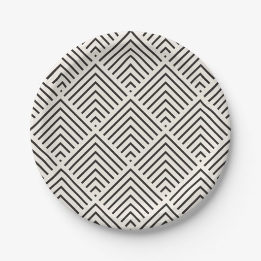 Black and white geometric pattern with overlapping ペーパープレート (正面)