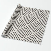 Black and white geometric pattern with overlapping ラッピングペーパー (アンロールド)