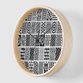 Black and White Geometric Patterns – Modern Abstra 壁時計 (傾斜)
