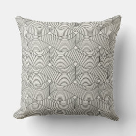 Black and White Geometric Throw Pillow アウトドアクッション