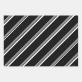 Black and White Gift Wrap Set of 3 ラッピングペーパーシート (正面3)