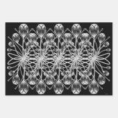 Black and White Gift Wrap Set of 3 ラッピングペーパーシート (正面2)
