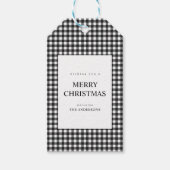 Black and White Gingham Christmas ギフトタグ (正面)