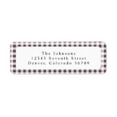 Black and White Gingham Plaid Custom  ラベル (正面)