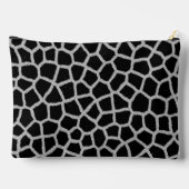 Black and White Giraffe Print Monogram アクセサリーポーチ (裏面)