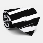 Black and White Glitch Signal Stripes ネクタイ (ロール)