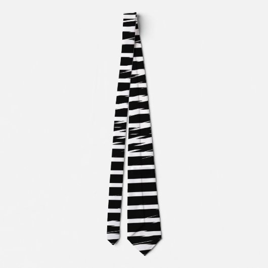 Black and White Glitch Signal Stripes ネクタイ (裏面)