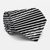 Black and White Glitchy Signal Stripes ネクタイ (ロール)