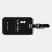 Black and White Golfer Name  ラゲッジタグ (正面横)
