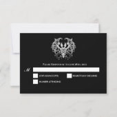 Black and white Gothic Halloween Wedding RSVP Card (正面)