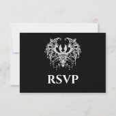 Black and white Gothic Halloween Wedding RSVP Card (裏面)