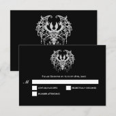 Black and white Gothic Halloween Wedding RSVP Card (正面/裏面)