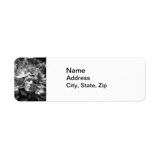 Black and White Gothic Mask Mailing Labels ラベル (正面)
