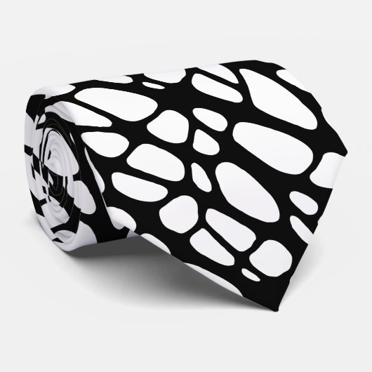 Black and White Gothic Organic Web Pattern ネクタイ (ロール)