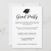 Black-and-white Grad Arched Photo Party Invitation 招待状 (裏面)