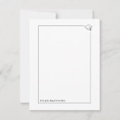 Black and White Grad Notecard 招待状 (正面)