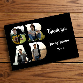 Black and White GRAD Photo サンキューカード