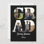 Black and White GRAD Photo Announcement 招待状 (正面)