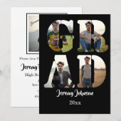 Black and White GRAD Photo Party 招待状 (正面/裏面)