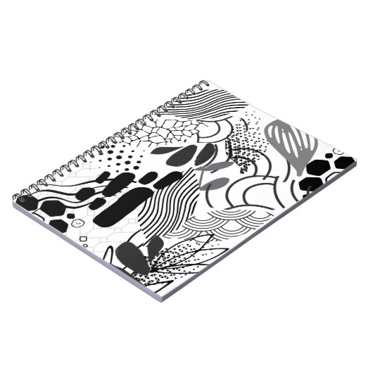 Black and white & gradient abstract graphic note ノートブック (左側)
