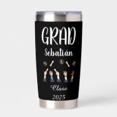 Black and White Graduate Thermos 保温保冷タンブラー (正面)