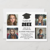 Black and White Graduation 招待状 (正面)