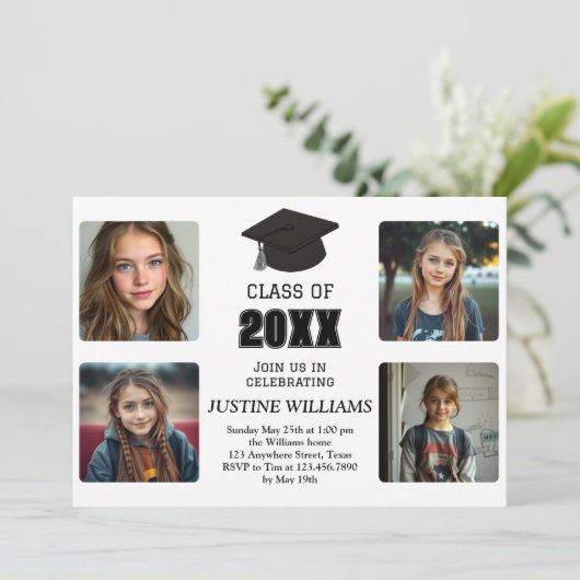 Black and White Graduation 招待状 (スタンド正面)