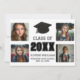 Black and White Graduation 案内状