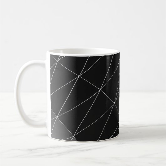 Black and white graphic illustration コーヒーマグカップ (左)