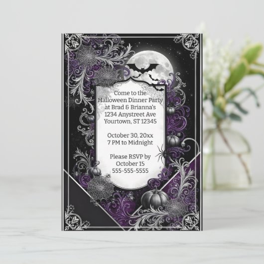 Black and White Halloween Party 招待状 (スタンド正面)