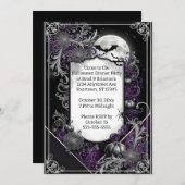 Black and White Halloween Party 招待状 (正面/裏面)