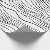Black and White Hand-Drawn Wavy Line Pattern ラッピングペーパー (角)