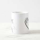 black and white hand on coffee mug コーヒーマグカップ (中央)
