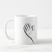 black and white hand on coffee mug コーヒーマグカップ (左)