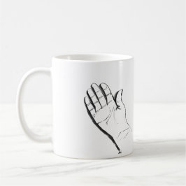 black and white hand on coffee mug コーヒーマグカップ