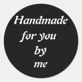 Black And White Handmade For You By Custom Name ラウンドシール (正面)