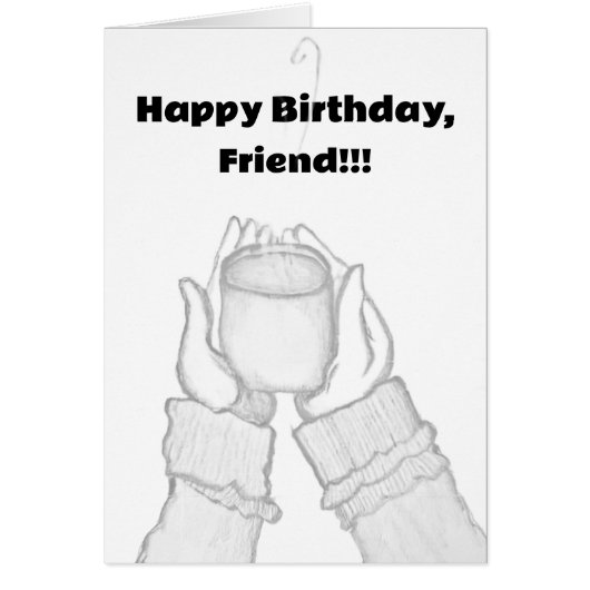 black and white hands with coffee on Note Card (正面)