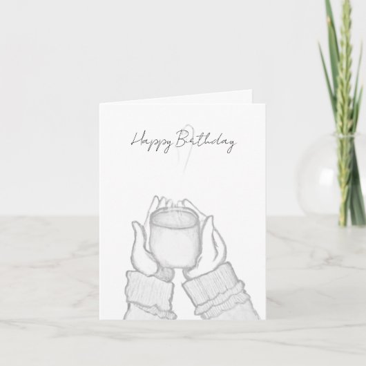 black and white hands with coffee on Note Card カード (正面)