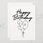 BLACK AND WHITE HAPPY BIRTHDAY CARD (正面/裏面)